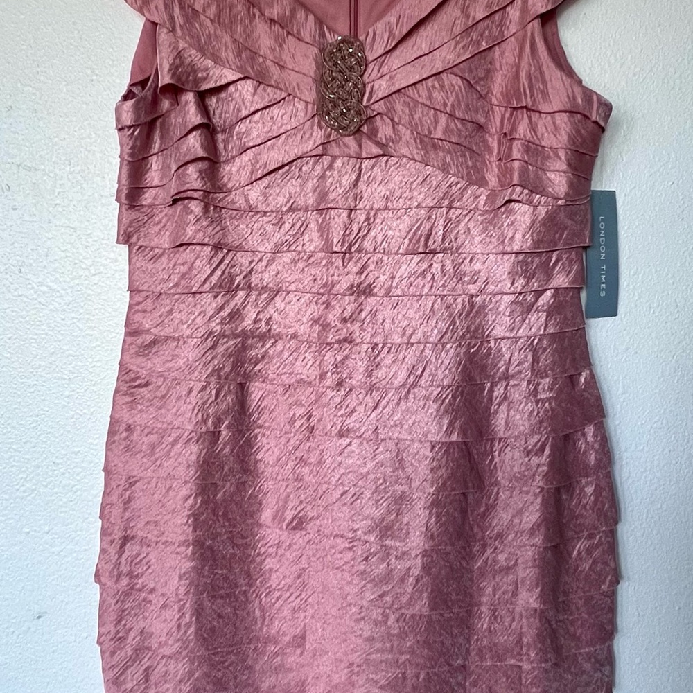 London Times Rosy Tiered Dress